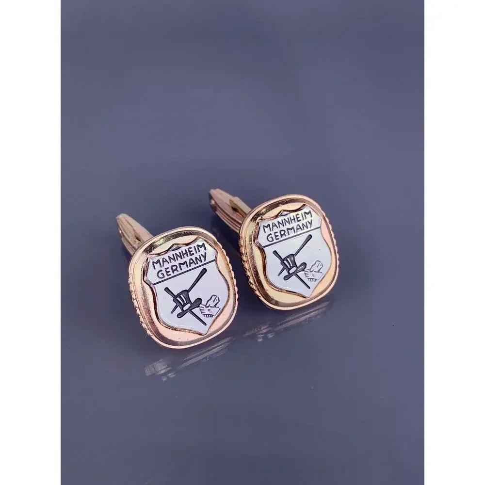 Mannheim Germany Cufflinks Tie Bar Magician Magic Top Hat Wand Gloves Gentlemens